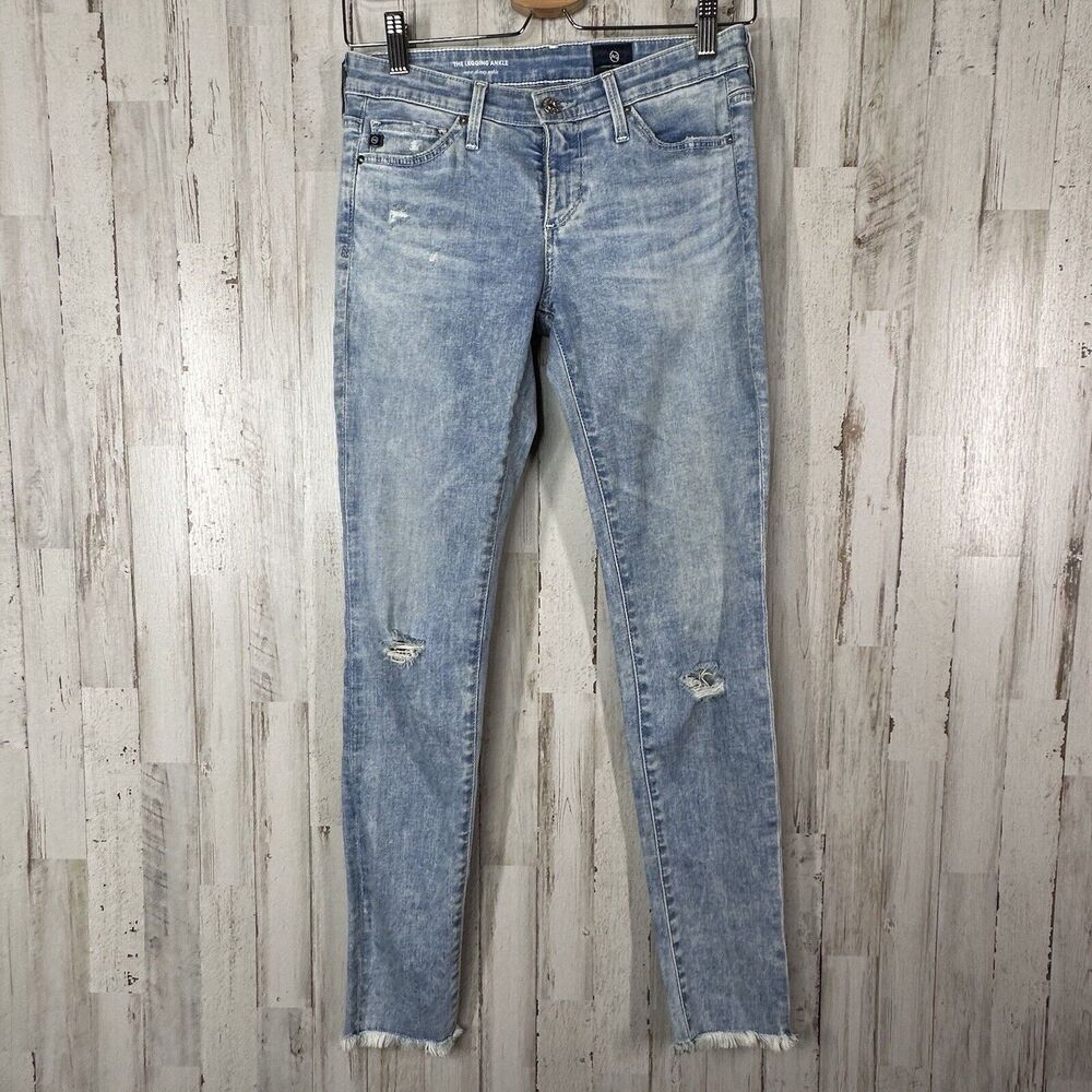 AG Adriano Goldschmied Jeans 25‎ R The Legging Ankle Super Skinny Blue Raw Hem